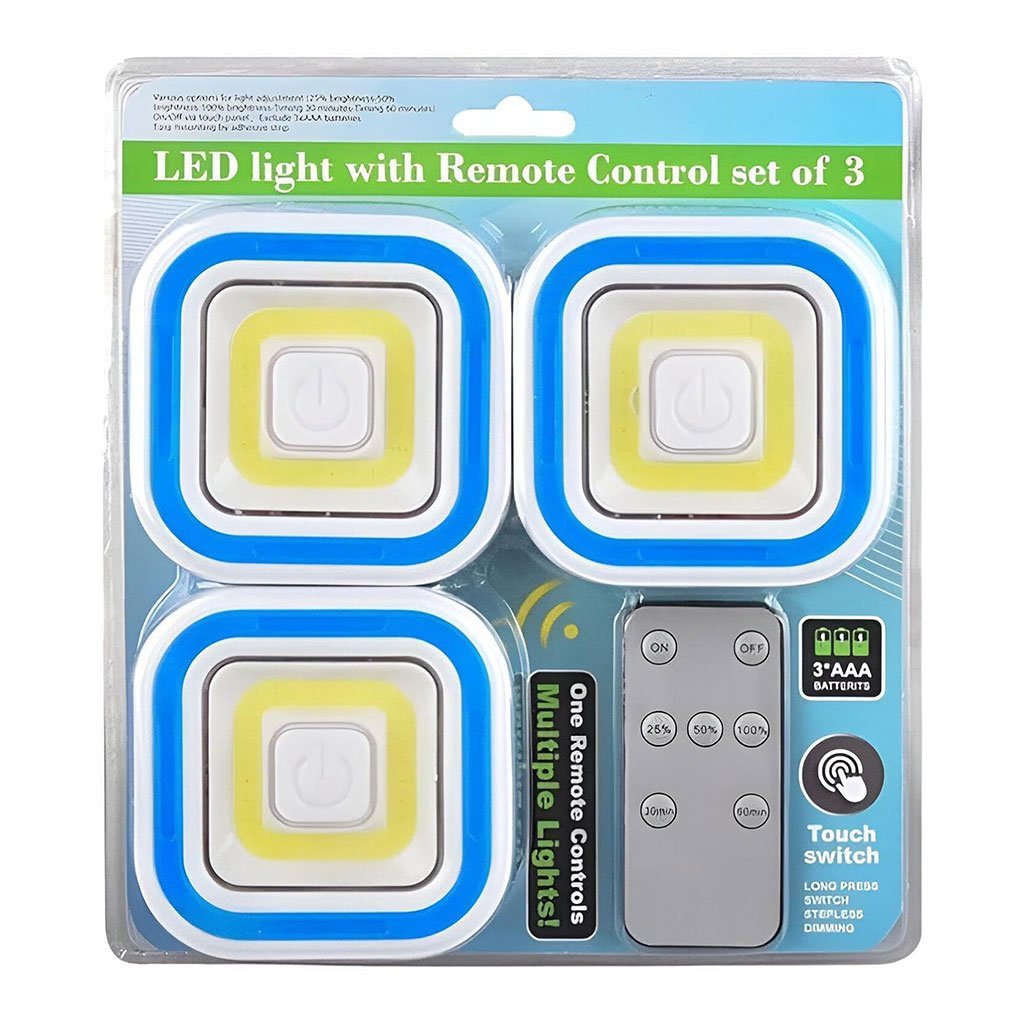 Pack de 3 Lumières LED COB avec Télécommande – 150 Lumens, Installation Facile - Image 2
