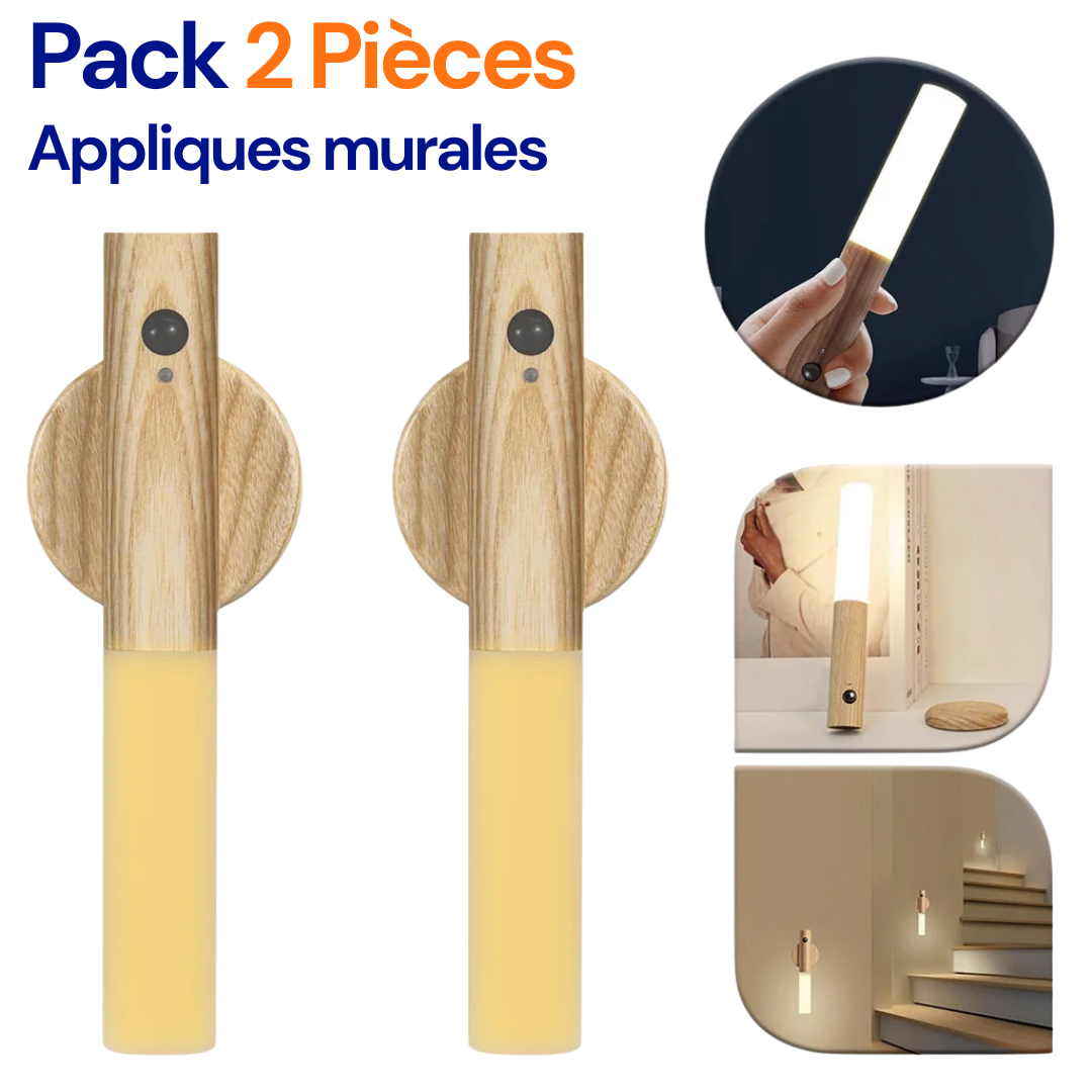 Pack 2 Appliques Murales Magnétiques à Détecteur de Mouvement – Éclairage Intelligent et Élégant