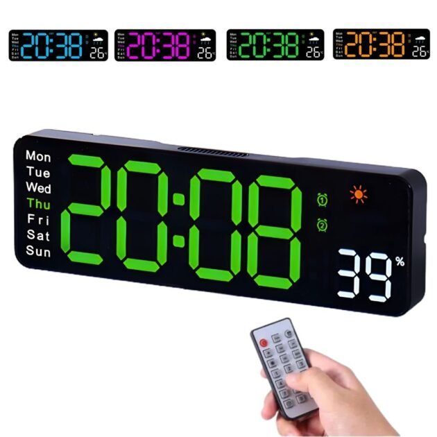 Horloge Numérique Murale LED 6656 avec Affichage Température – L’heure, la clarté et le style réunis !