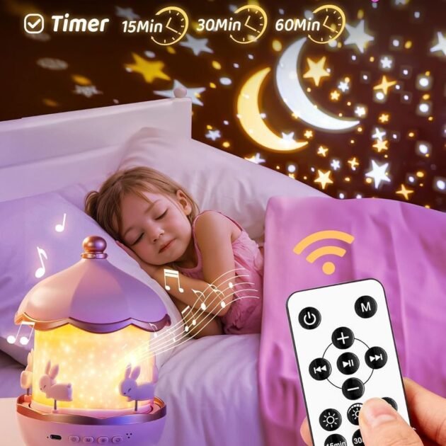 Projecteur Ciel Étoilé Lapins 360° – Magie et Douceur pour Enfants