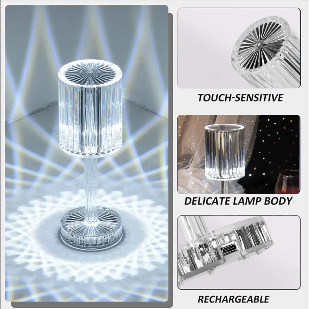 Lampe Cristal Bluetooth – Éclairage 3D & Ambiance Musicale