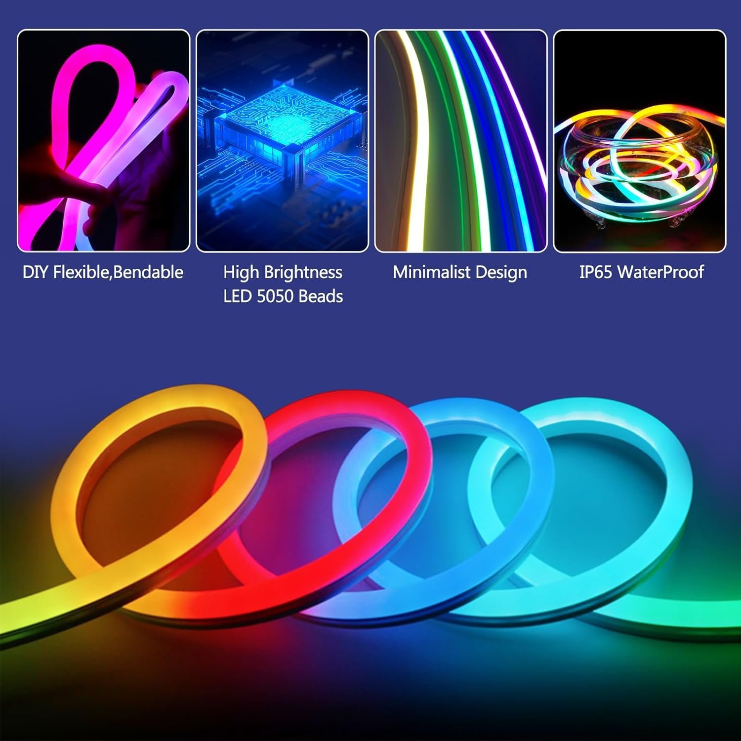 NEON RGB LED STRIP 5M + BLUETOOTH FLEXIBLE - Image 4