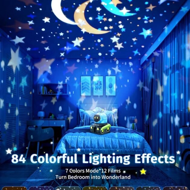 Projecteur Étoilé Robot Multifonction - Haut-Parleur Bluetooth , USB Rechargeable