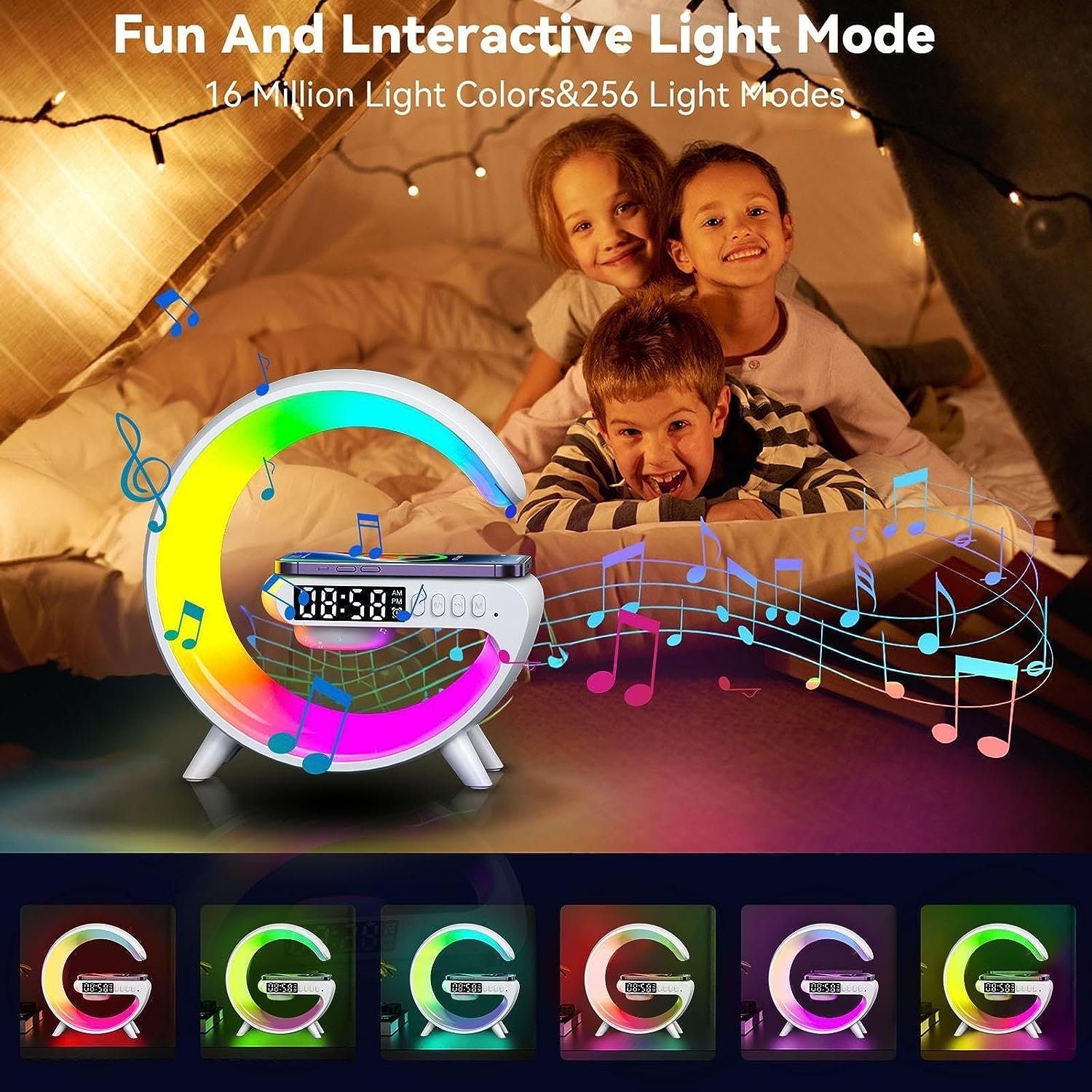 Réveil Bluetooth avec Chargement Sans Fil G63 - Image 4