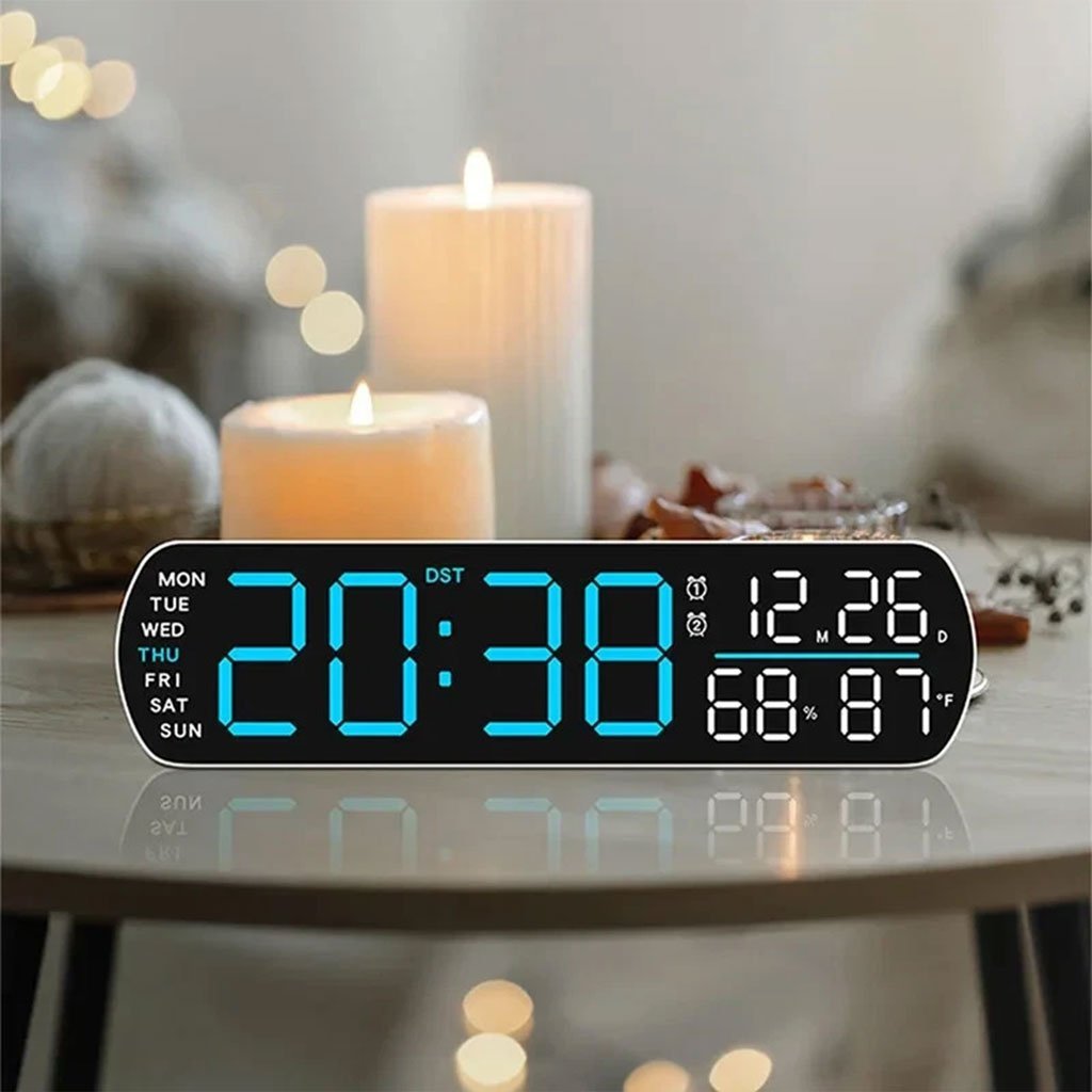 Horloge Digitale LED avec Thermomètre & Hygromètre – Affichage Clair et Design Moderne - Image 5