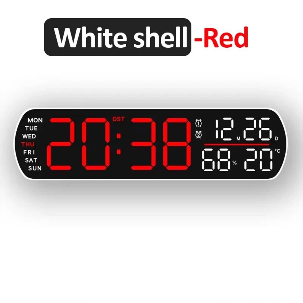 Horloge Digitale LED avec Thermomètre & Hygromètre – Affichage Clair et Design Moderne - Image 3