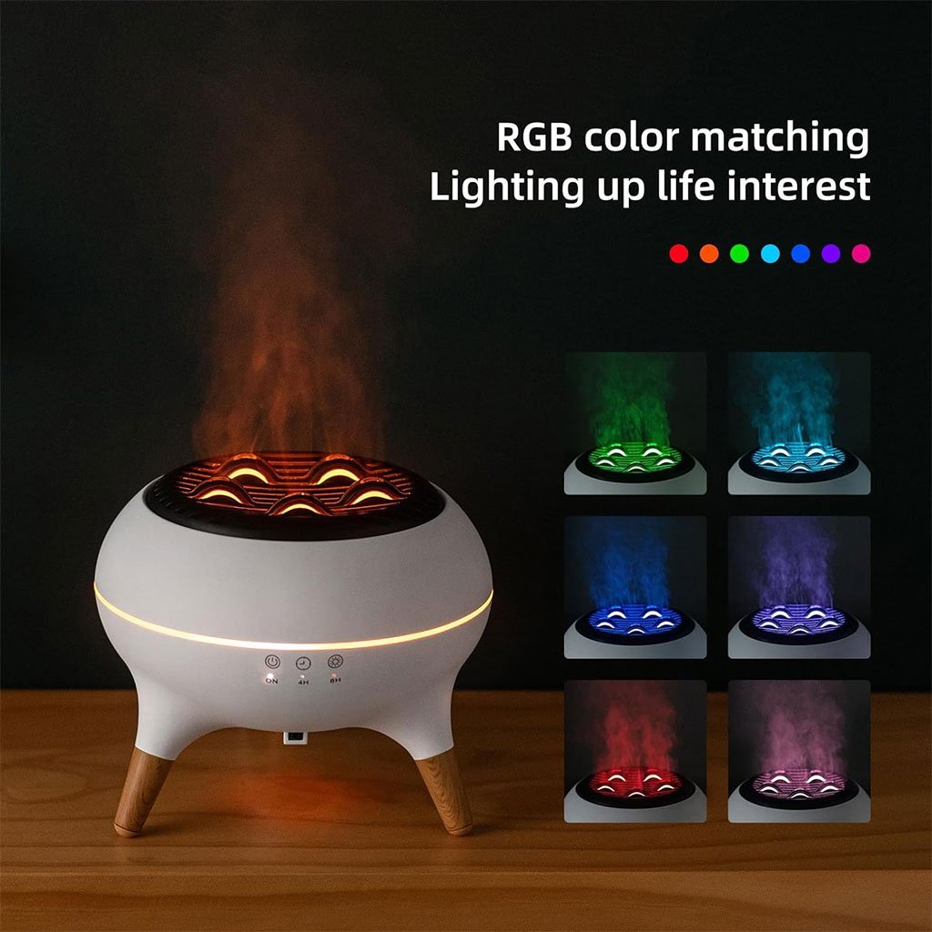 Diffuseur d’huiles essentielles ultrasonique 350 ml avec télécommande et lumières - Image 3