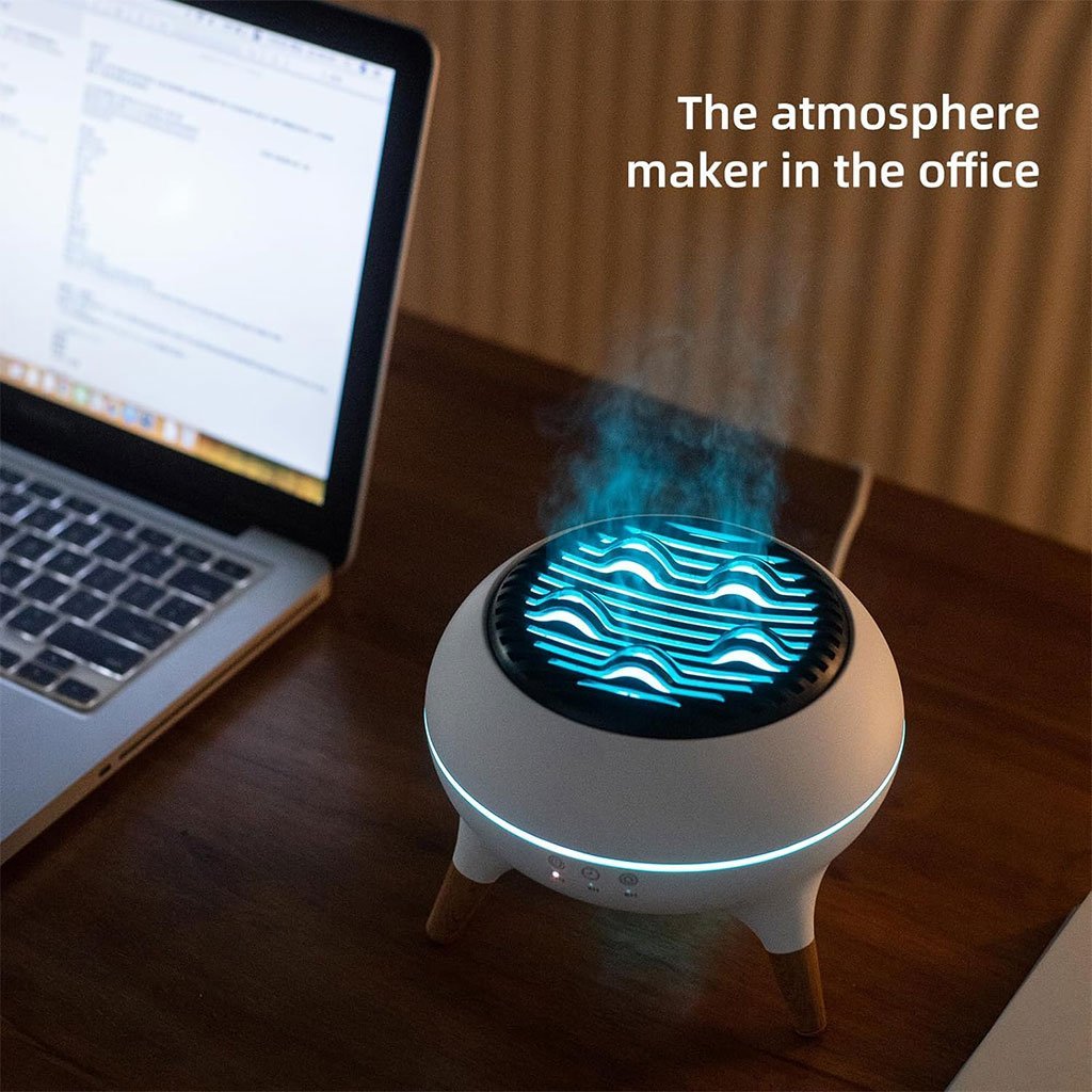 Diffuseur d’huiles essentielles ultrasonique 350 ml avec télécommande et lumières - Image 5