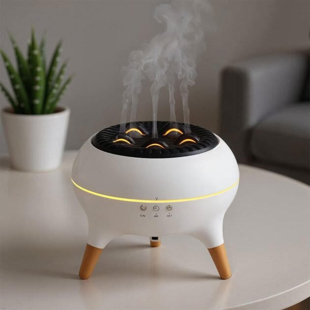 Diffuseur d’huiles essentielles ultrasonique 350 ml avec télécommande et lumières