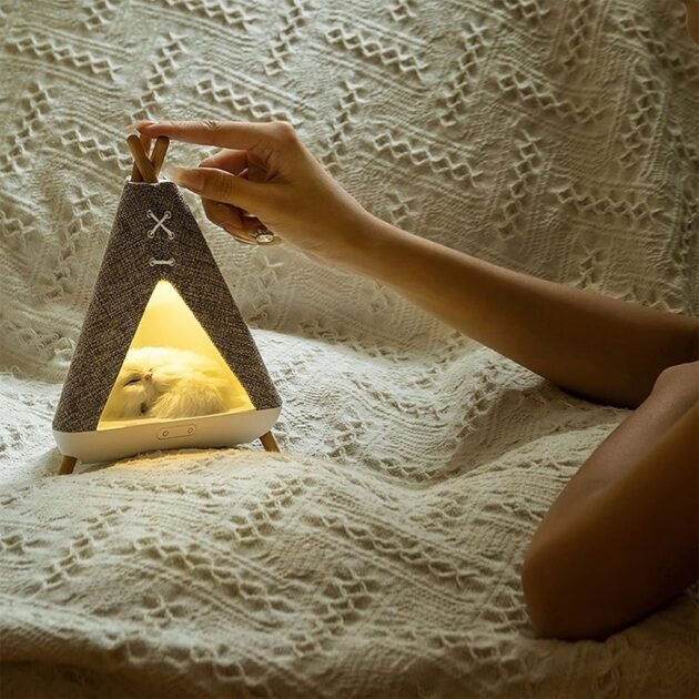 Lampe de Table Tente Bluetooth avec Haut-Parleur Intégré