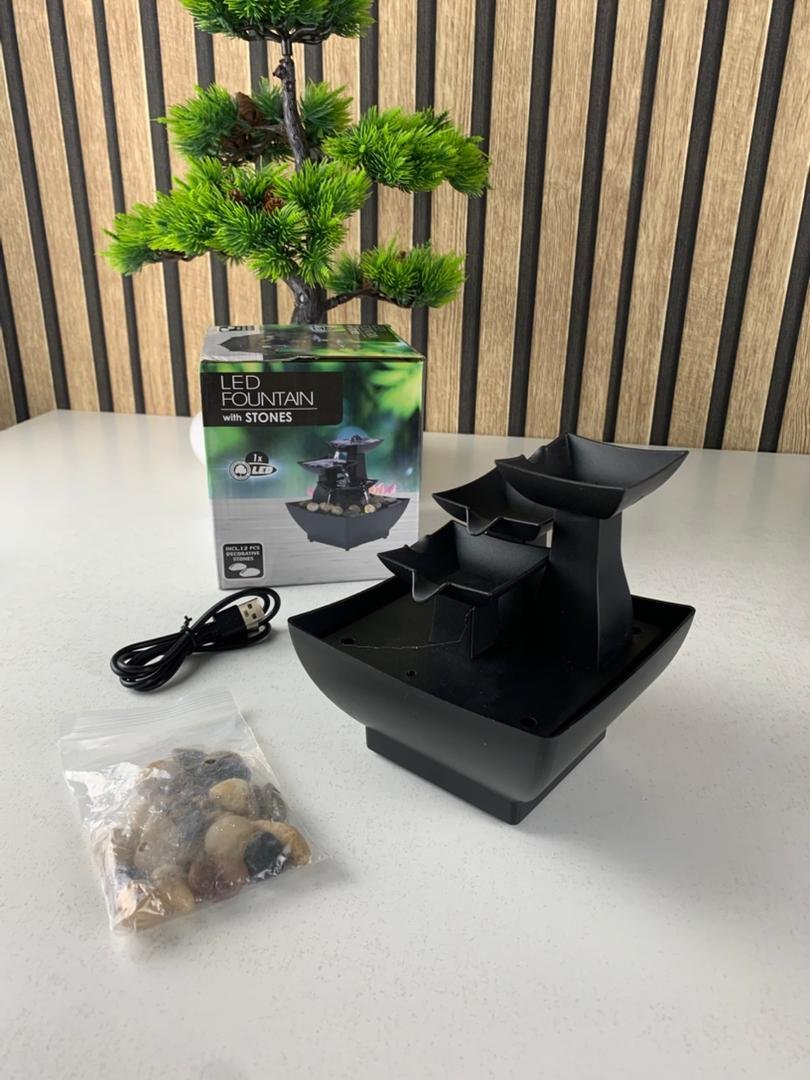 Fontaine à eau cascade LED USB V4 – Ambiance Zen, Élégance & Énergie Positive - Image 8