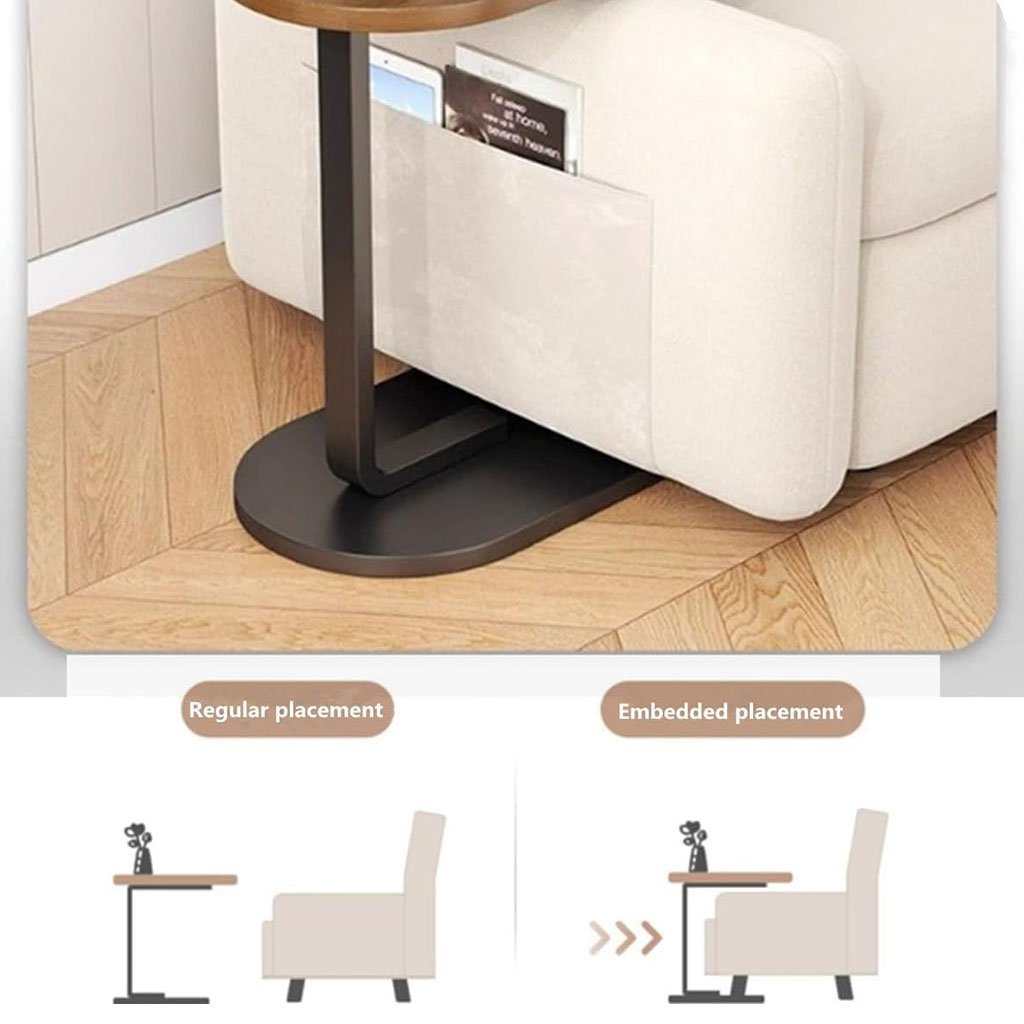 Table d’Appoint en Bois en Forme de C – Élégance et Praticité - Image 2