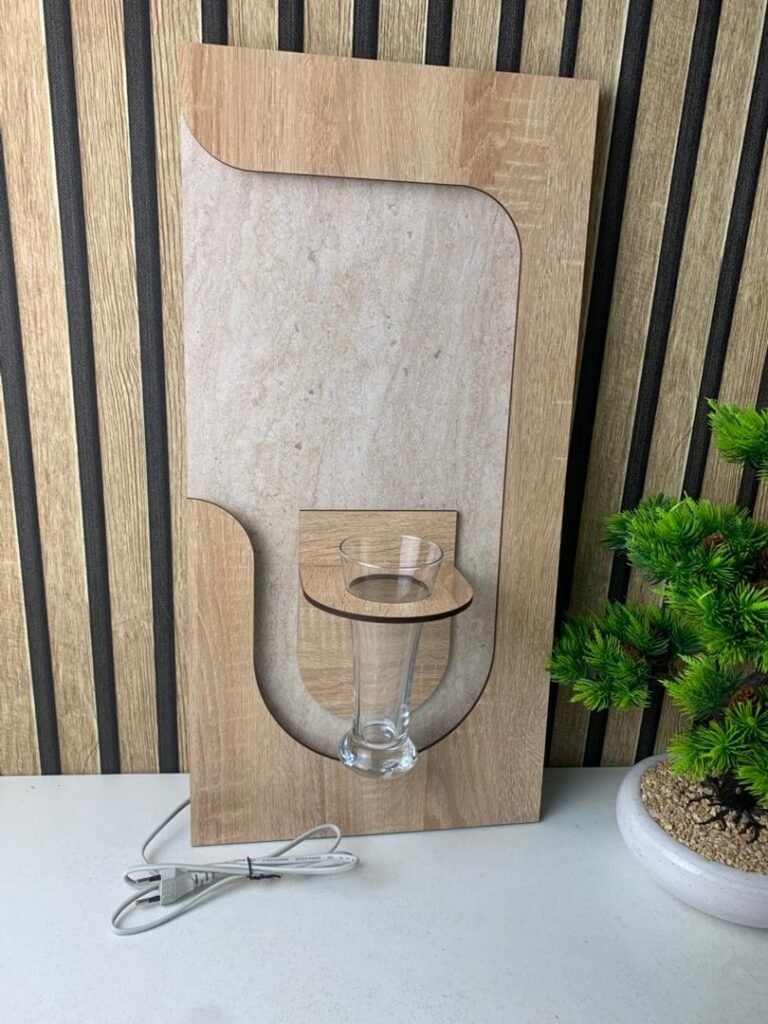 Panneau mural décoratif avec éclairage LED design moderne en bois V3 – L’harmonie parfaite entre nature et lumière
