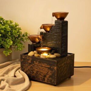 Fontaine à eau cascade LED USB V5 – Élégance Zen & Ambiance Apaisante