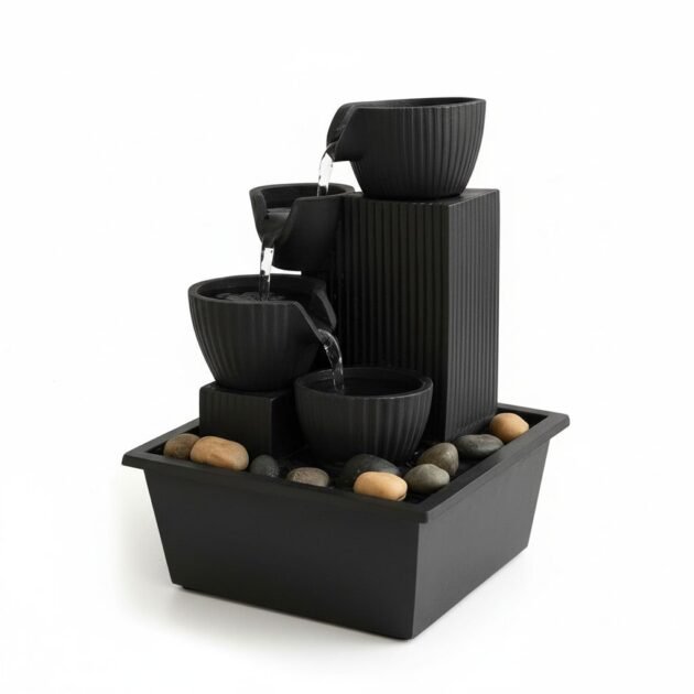 Fontaine à eau cascade LED USB V5 – Élégance Zen & Ambiance Apaisante