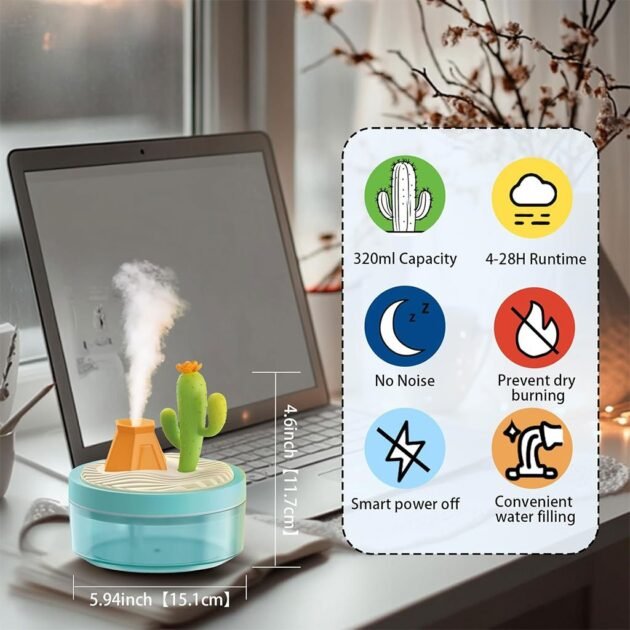 Humidificateur Portable Paysage Tropical – Brume et Décoration