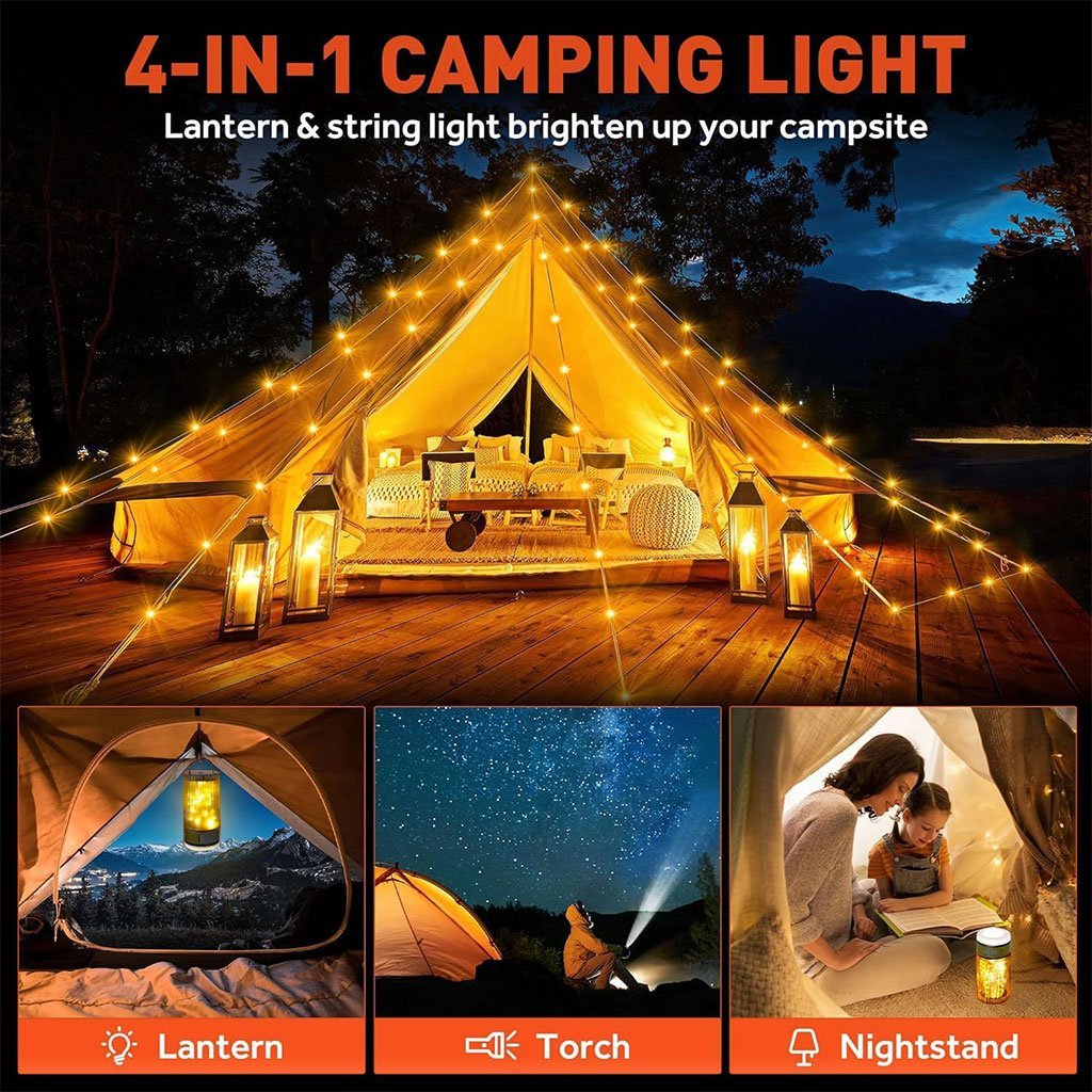 Lampe de Camping LED avec Guirlande Lumineuse 15m - Image 3