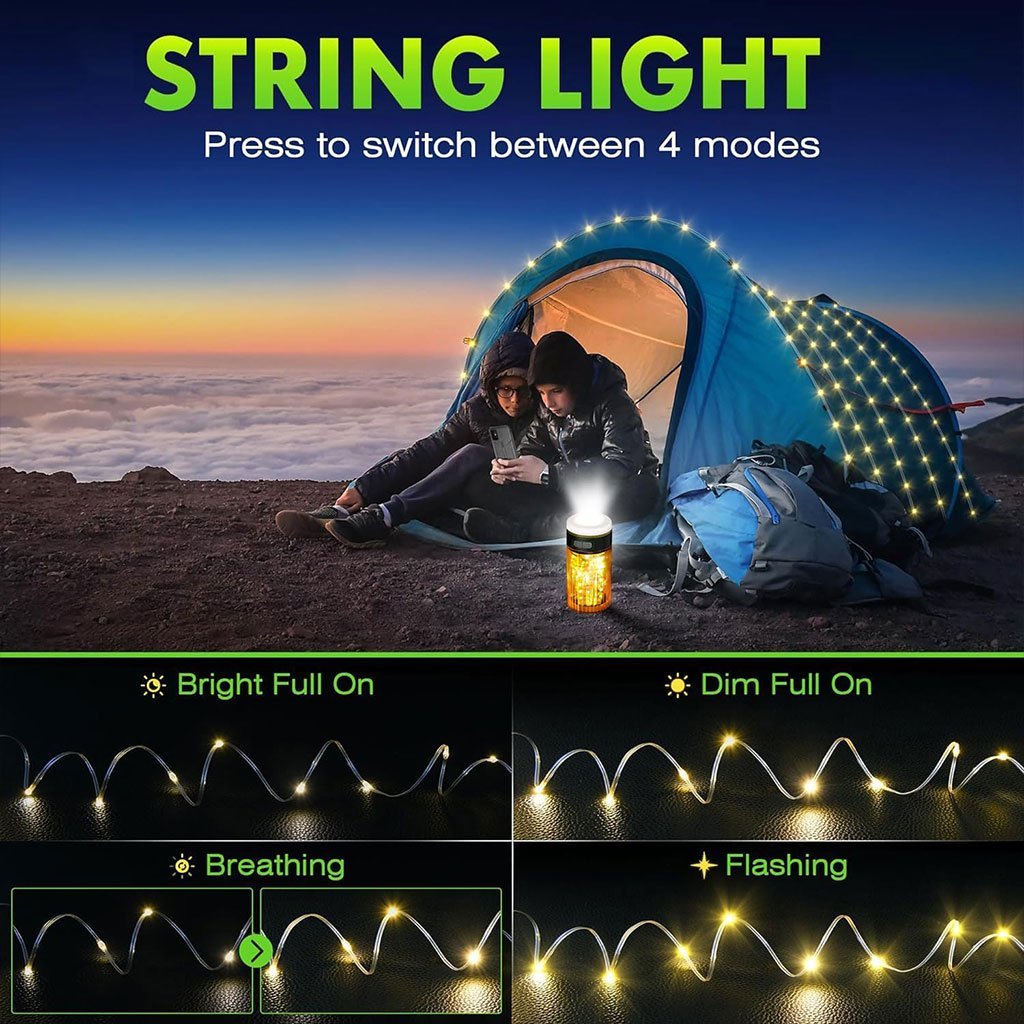 Lampe de Camping LED avec Guirlande Lumineuse 15m - Image 4