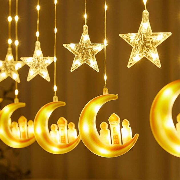 Guirlande Lumineuse Ramadan Mubarak – Lune et Étoiles