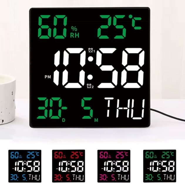 Réveil LED intelligent multi-fonctions horloge murale numérique