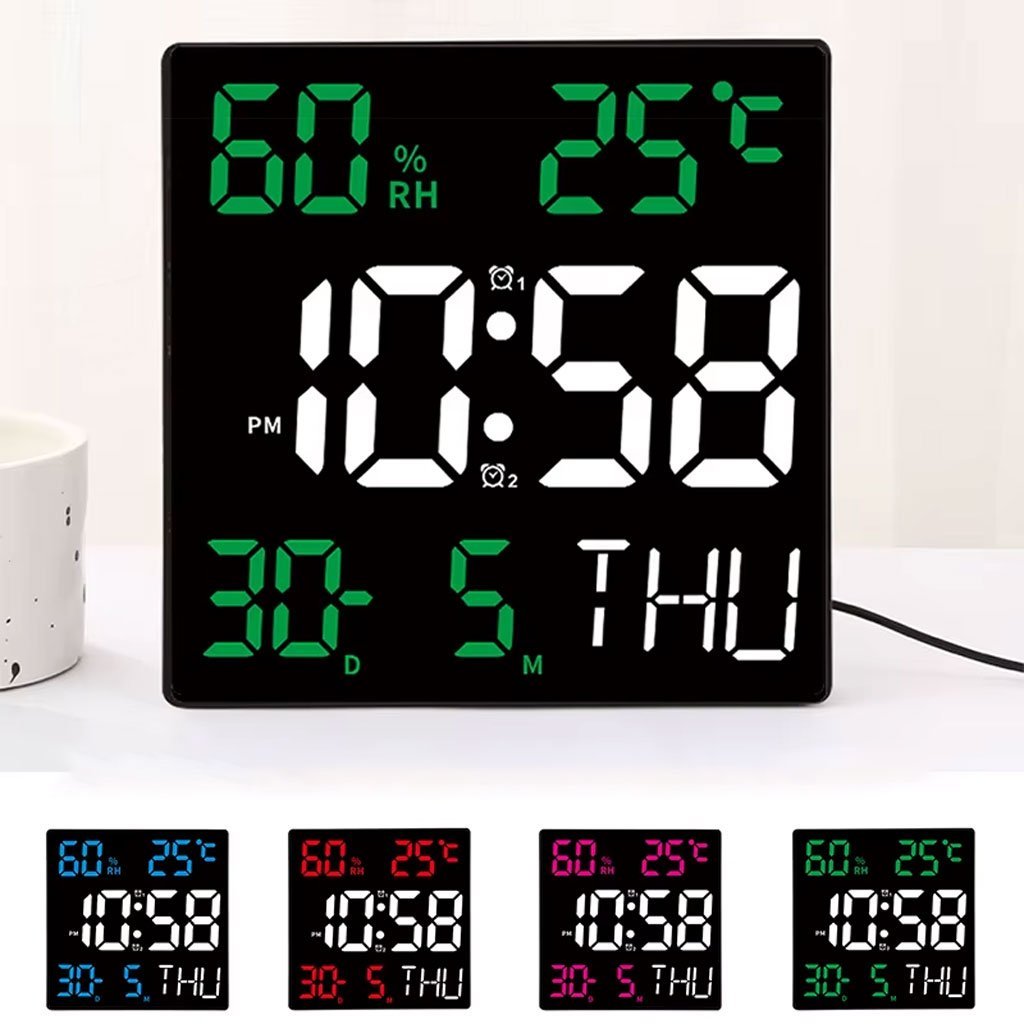 Réveil LED intelligent multi-fonctions horloge murale numérique