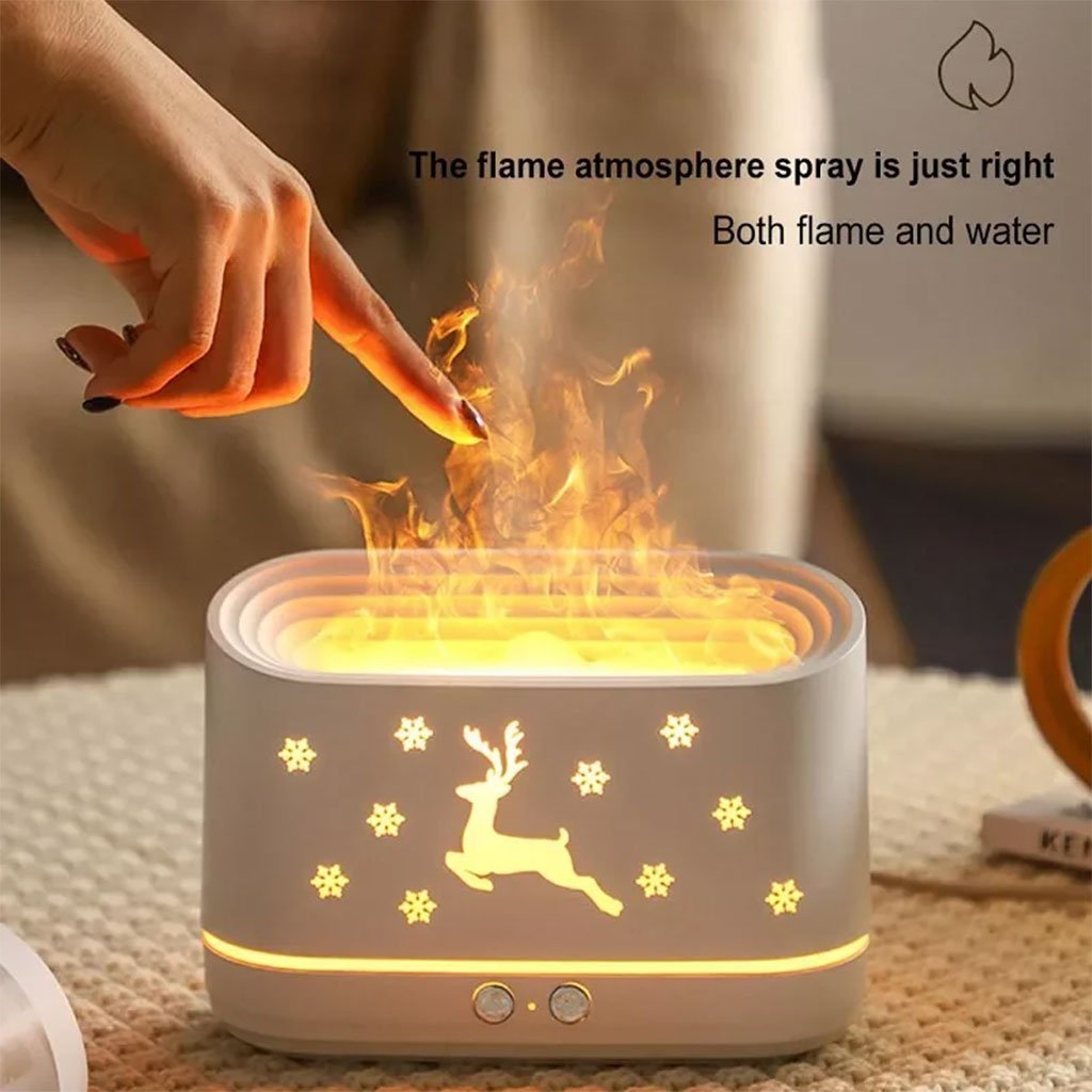 Humidificateur et Diffuseur d’Huiles Essentielles Effet Flamme LED 300ml - Image 4