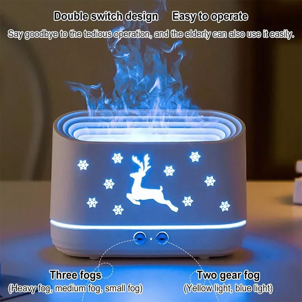 Humidificateur et Diffuseur d’Huiles Essentielles Effet Flamme LED 300ml - Image 5