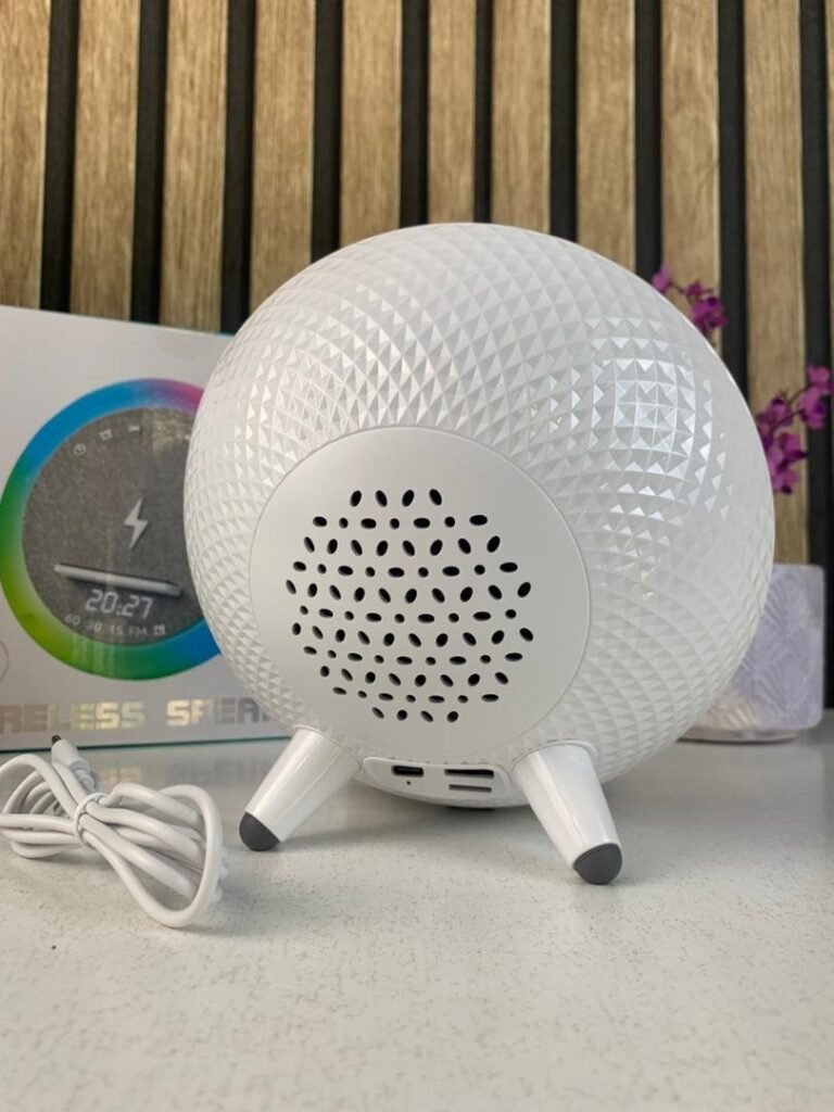 Haut-parleur et Lampe de Chevet avec Lumière RGB et Chargeur Induction 15W