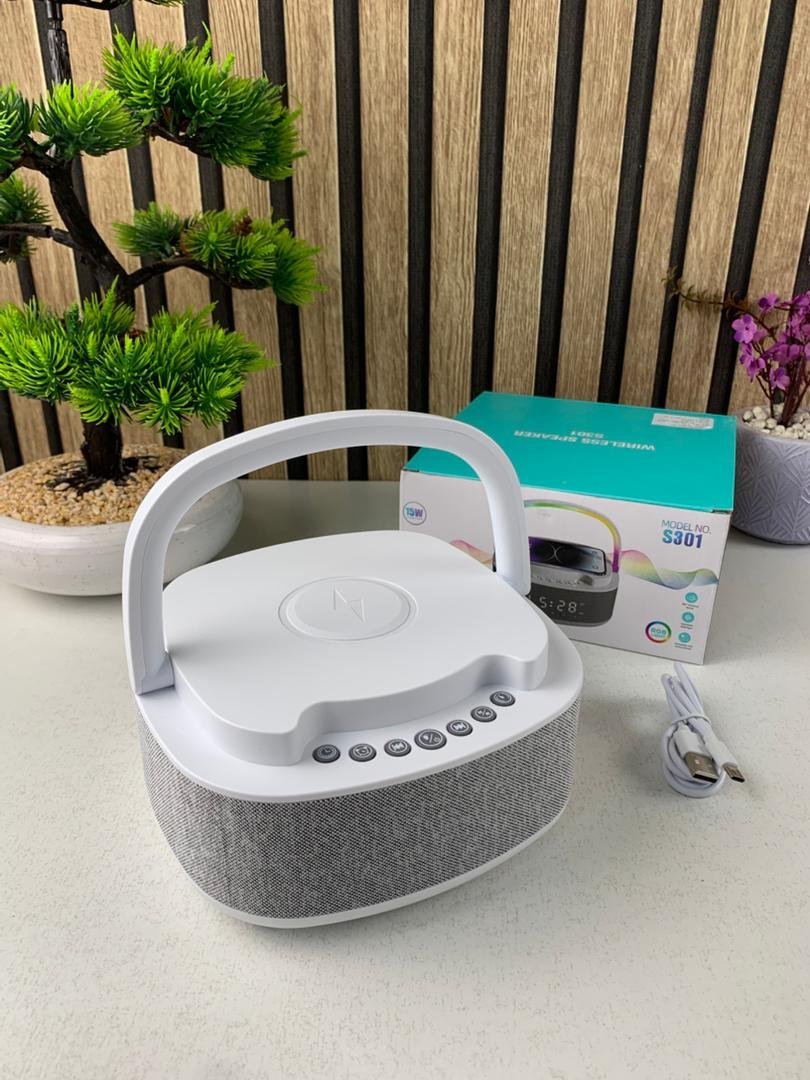 Haut-Parleur Bluetooth Portable S301 à LED RGB avec Chargeur Sans Fil 15W - Image 8