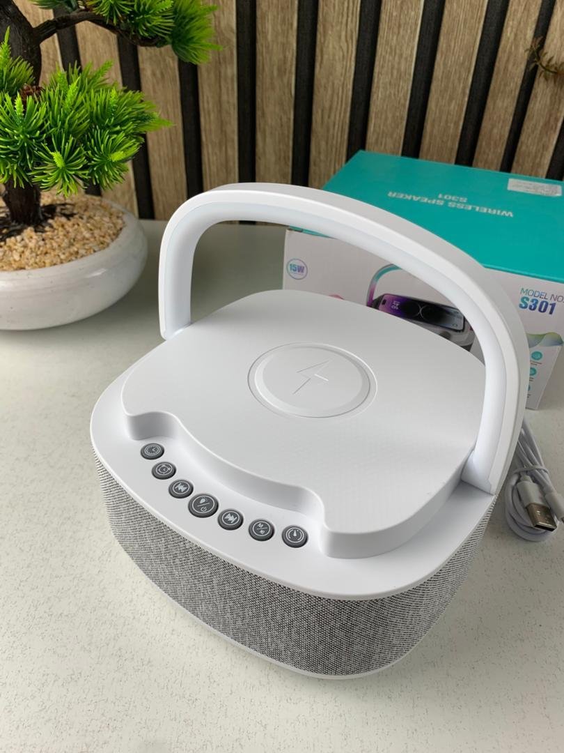 Haut-Parleur Bluetooth Portable S301 à LED RGB avec Chargeur Sans Fil 15W - Image 5