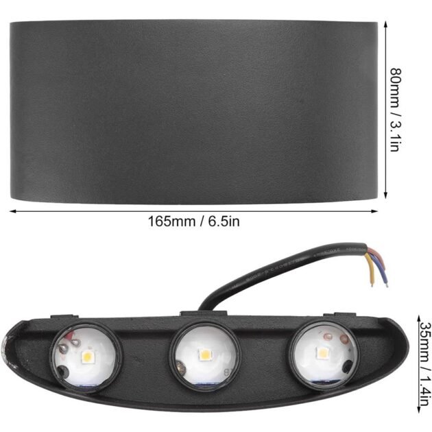 Applique Murale LED 6W Étanche 3 Lampes en PP