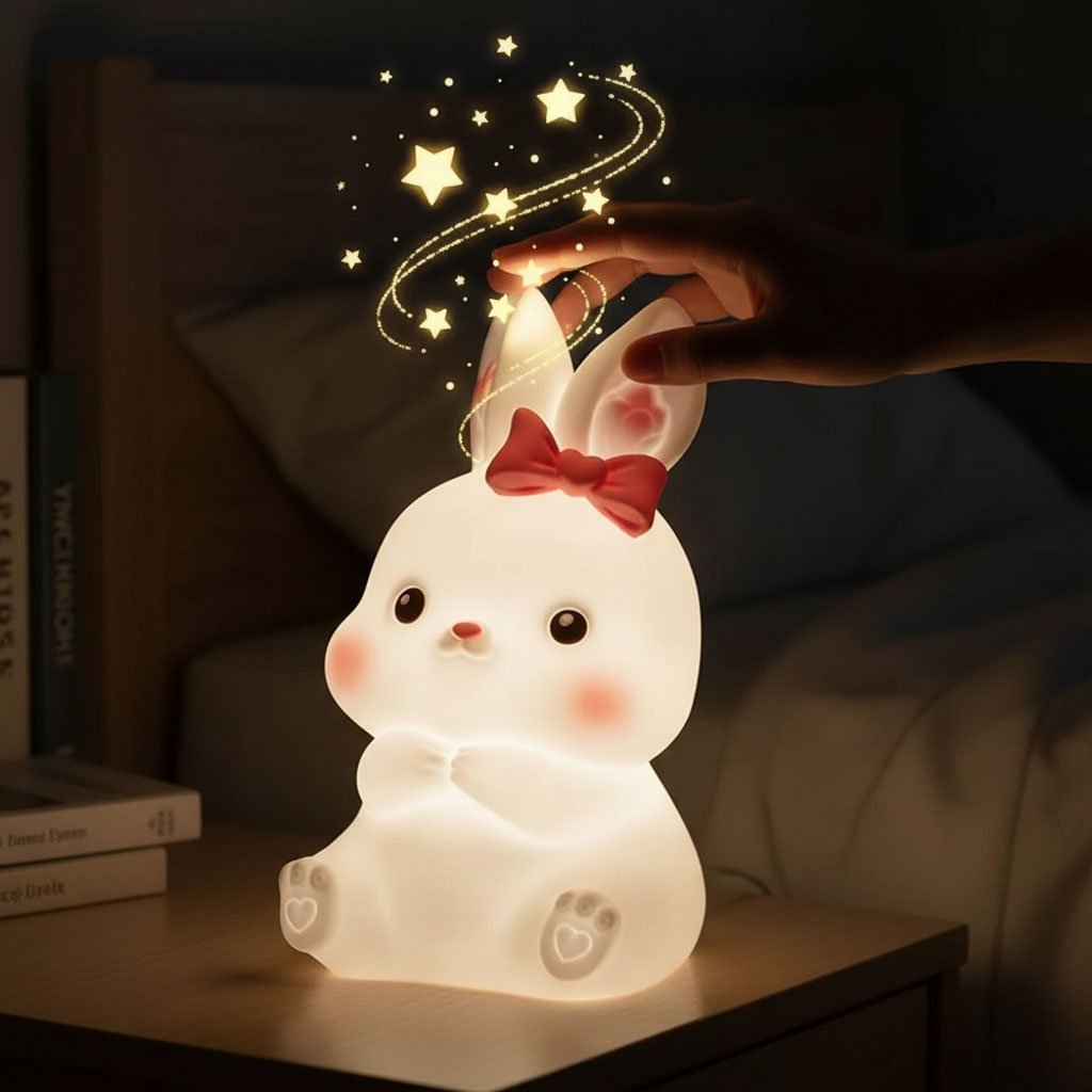 Veilleuse Enfant Design Lapin Mignon – Lampe LED Douce et Sécurisée