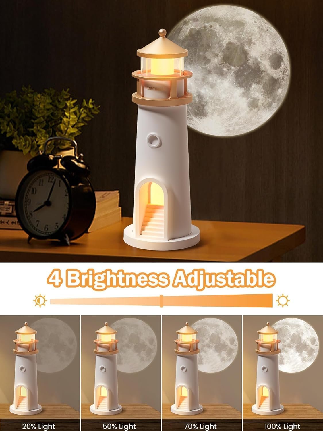 Veilleuse Lune Projecteur LED – Lampe Phare Rechargeable avec Télécommande - Image 5