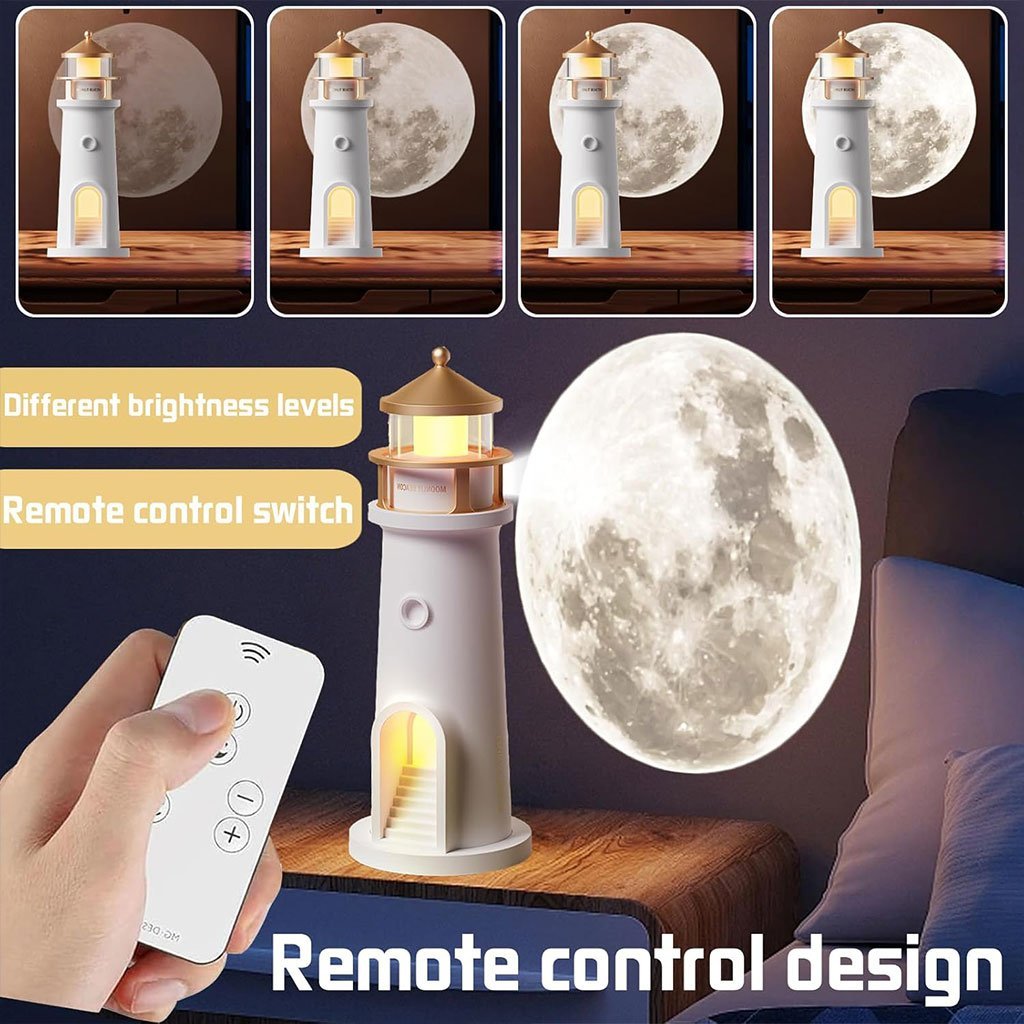 Veilleuse Lune Projecteur LED – Lampe Phare Rechargeable avec Télécommande - Image 2