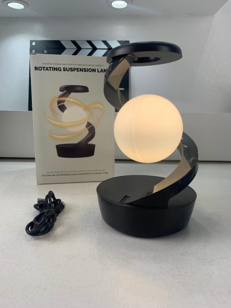 Lampe de Chevet Spirale Moderne Veilleuse RGB 7 Couleurs Sans Fil Rechargeable