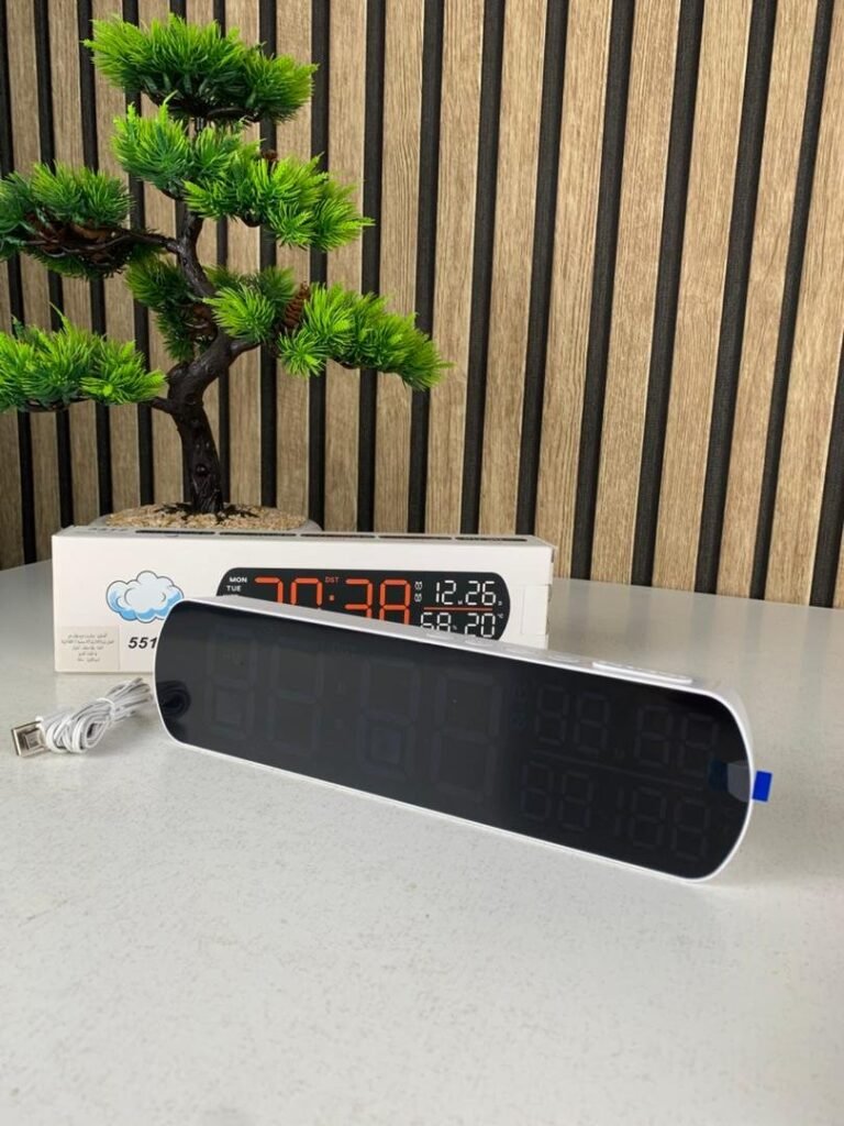 Horloge Digitale LED avec Thermomètre & Hygromètre – Affichage Clair et Design Moderne