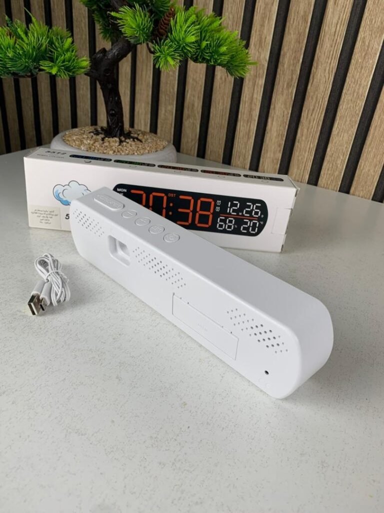 Horloge Digitale LED avec Thermomètre & Hygromètre – Affichage Clair et Design Moderne