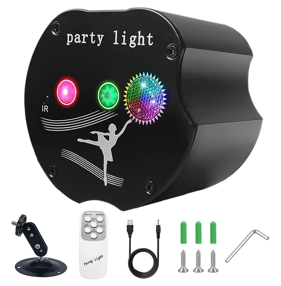 Lampe Jeux de Lumière RGB 360° avec 7 arrière-plans et 32 motifs de projection - Image 2