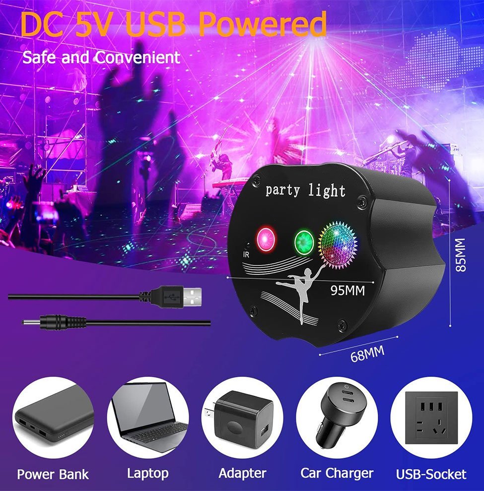 Lampe Jeux de Lumière RGB 360° avec 7 arrière-plans et 32 motifs de projection - Image 5