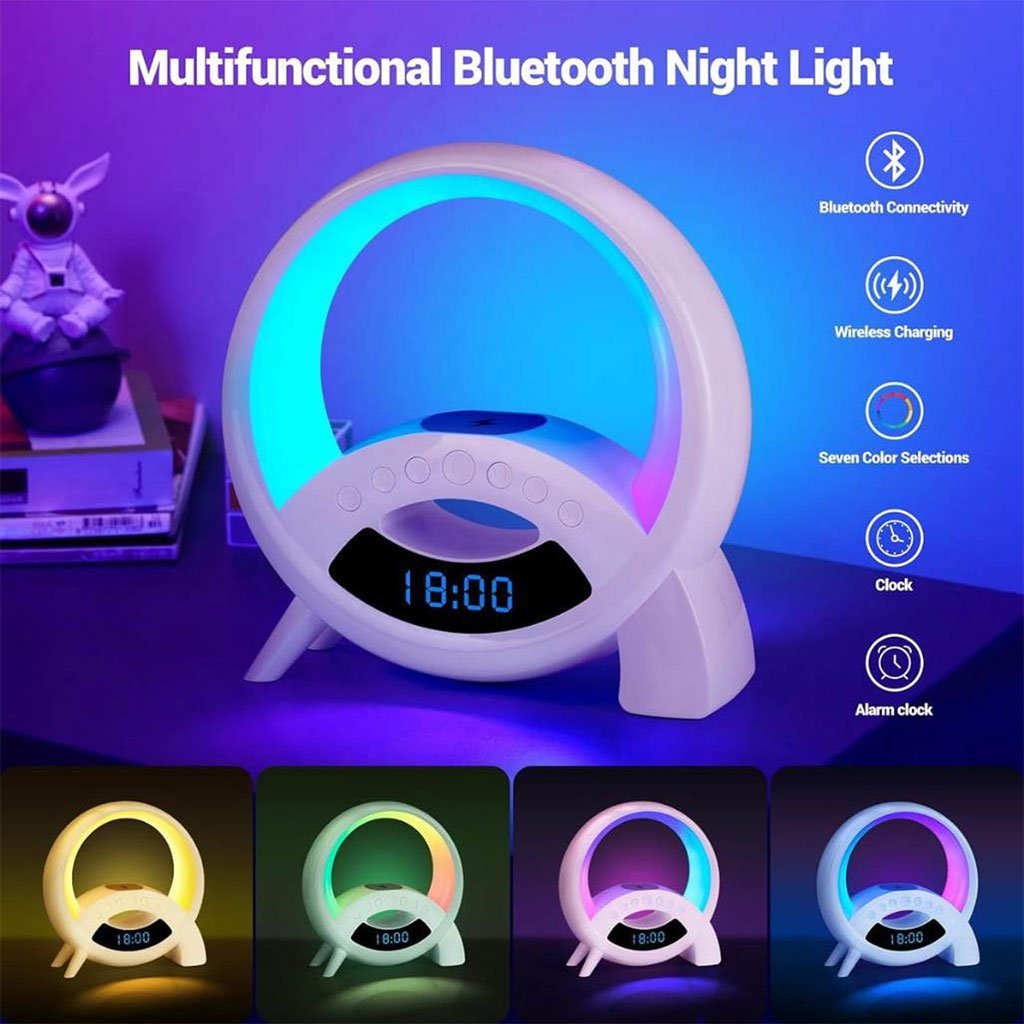 Lampe de Table Multifonction Q18 – Bluetooth, Réveil et Charge Sans Fil - Image 10