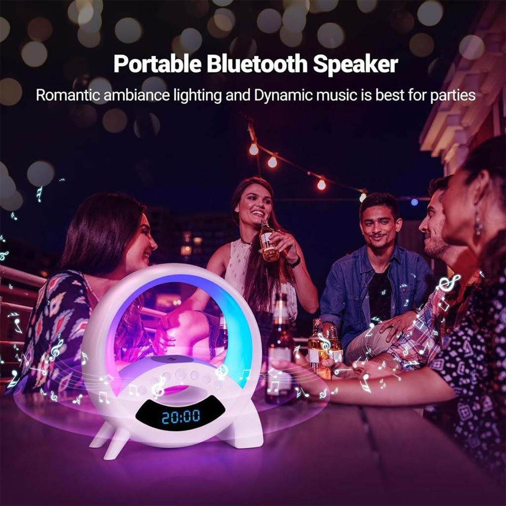 Lampe de Table Multifonction Q18 – Bluetooth, Réveil et Charge Sans Fil - Image 8