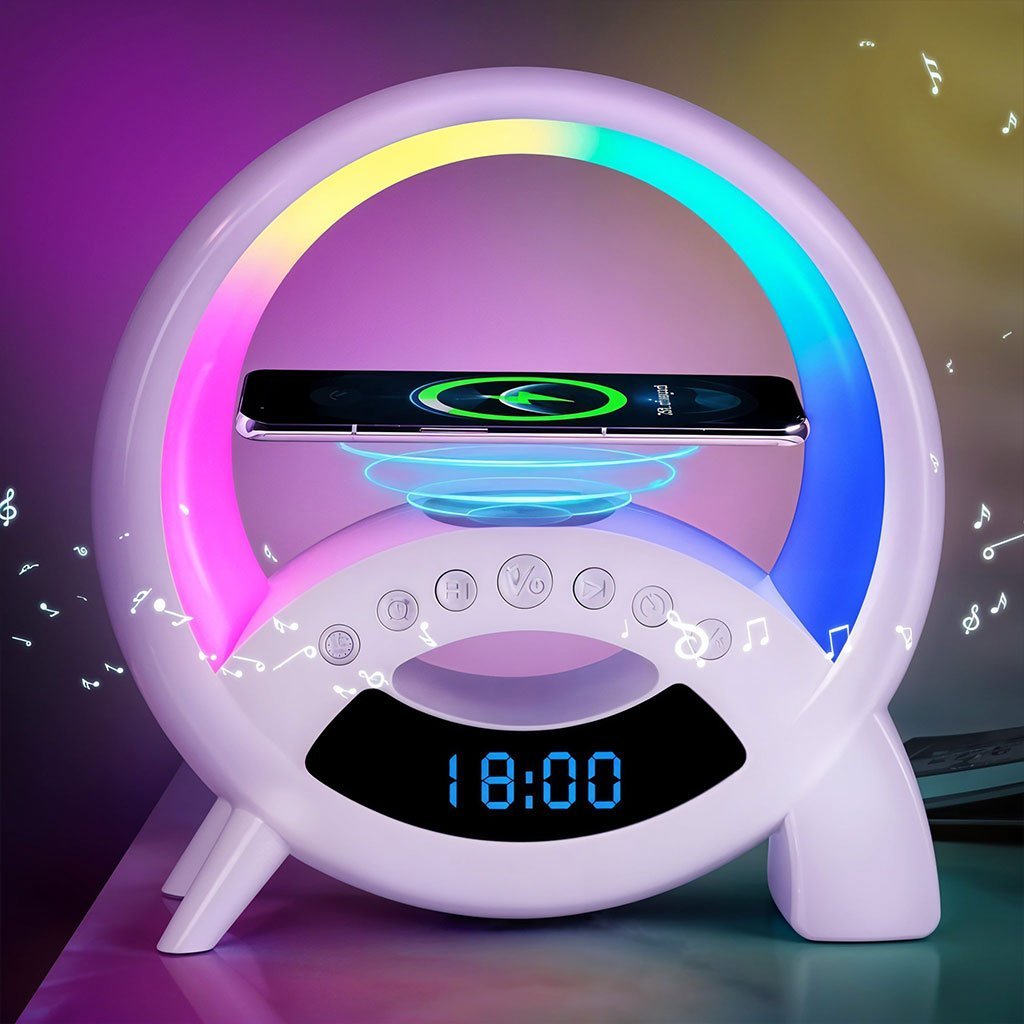 Lampe de Table Multifonction Q18 – Bluetooth, Réveil et Charge Sans Fil - Image 6