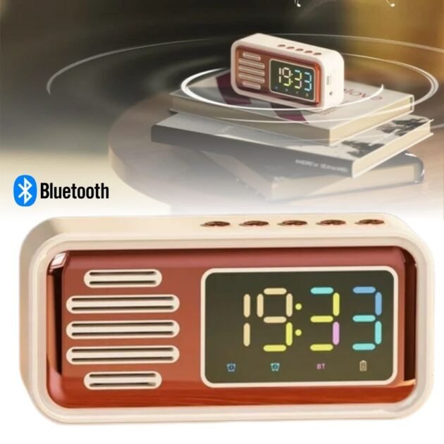 Réveil Bluetooth Rétro - Design Vintage & Technologie Moderne