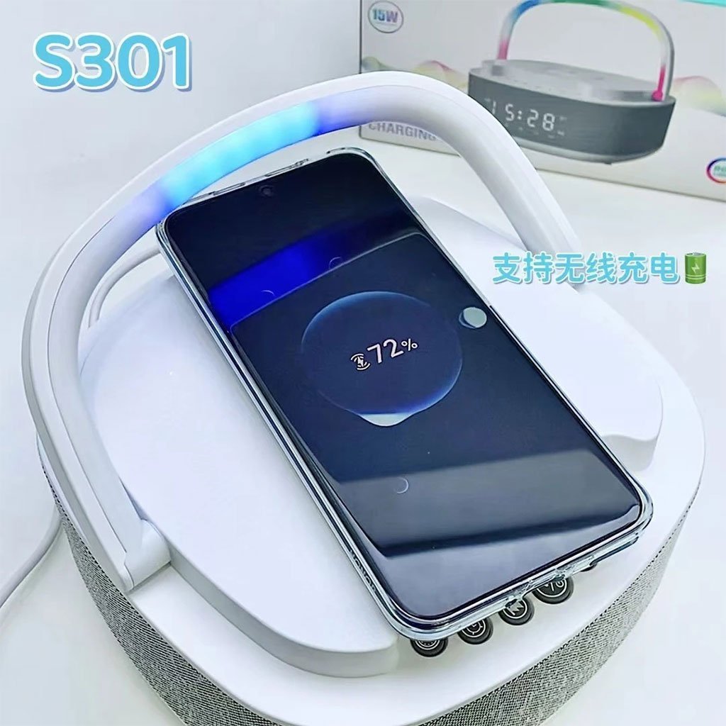 Haut-Parleur Bluetooth Portable S301 à LED RGB avec Chargeur Sans Fil 15W - Image 4