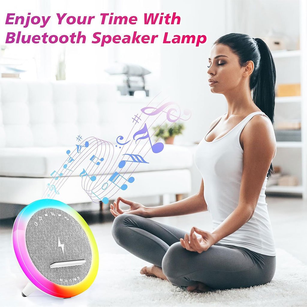 Haut-parleur et Lampe de Chevet avec Lumière RGB et Chargeur Induction 15W - Image 4