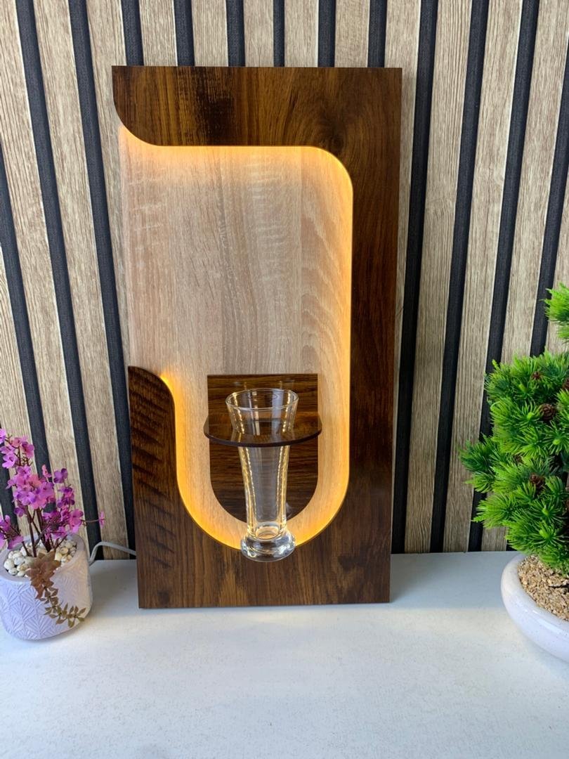 Panneau mural décoratif avec éclairage LED design moderne en bois V2 – L’élégance naturelle qui illumine vos murs - Image 4