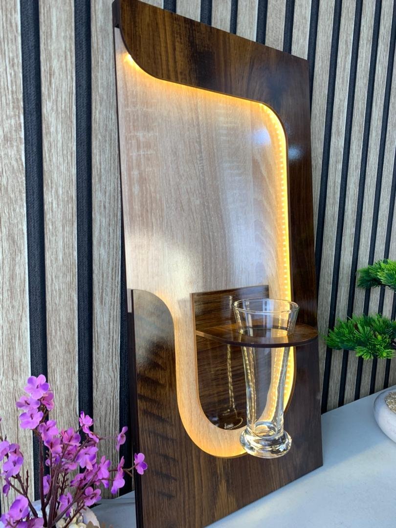 Panneau mural décoratif avec éclairage LED design moderne en bois V2 – L’élégance naturelle qui illumine vos murs - Image 2