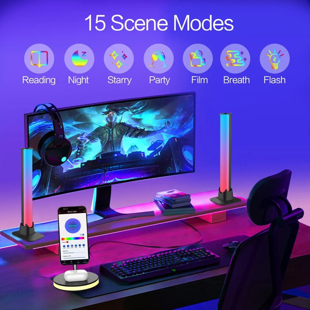 Barre LED RGB Intelligente Synchronisée avec la Musique – Ambiance Immersive