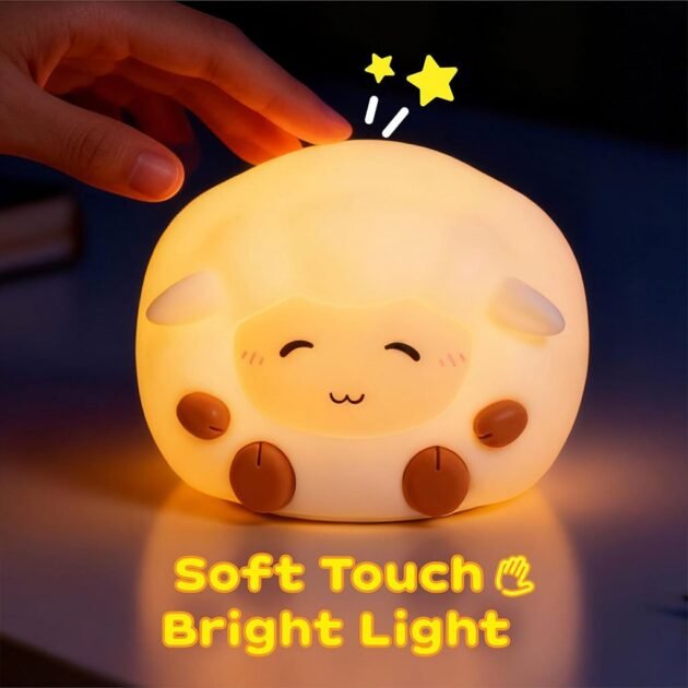 Veilleuse Mouton LED Souple et Rechargeable – Lampe Enfant en Silicone