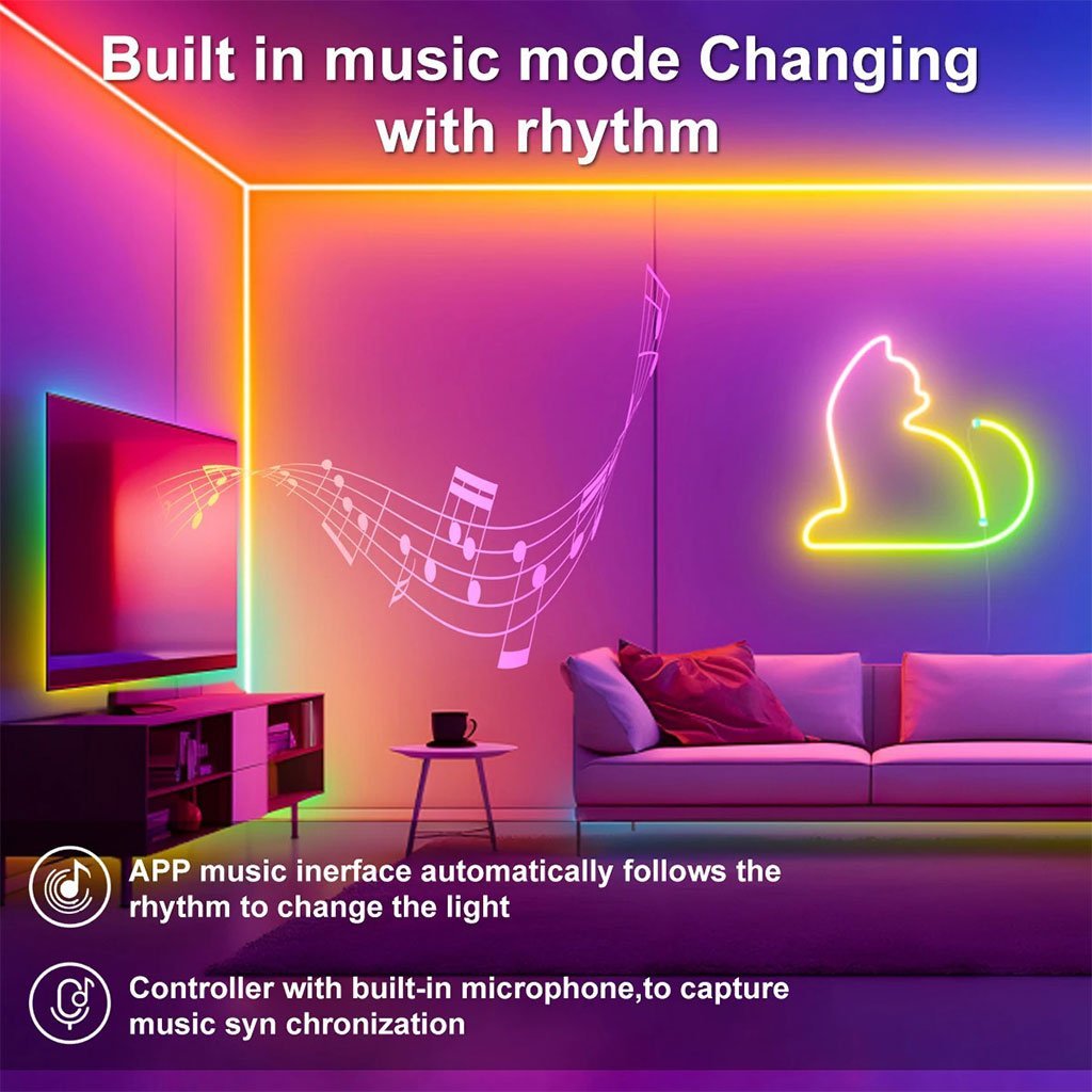 Bande LED Intelligente 3M Bluetooth avec Télécommande & Contrôle via Application - Image 3